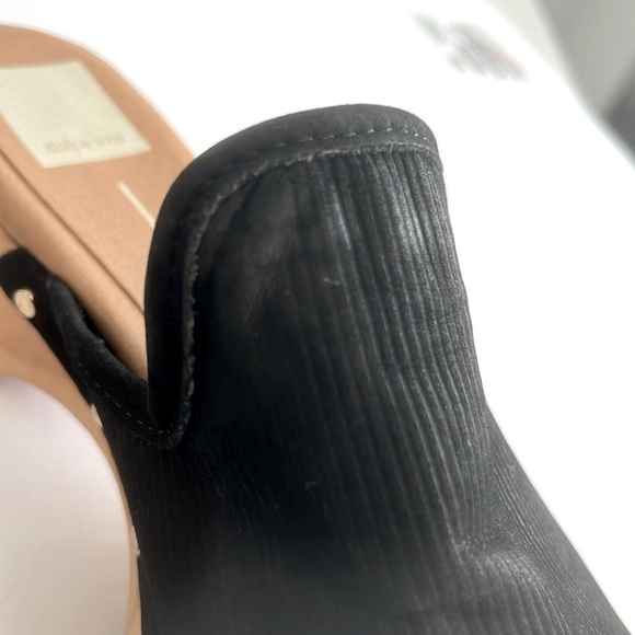 Dolce Vita Black Nubuck Slip On Block Heel Clogs Platform Shoes Size 6.5 NEW - Picture 10 of 10